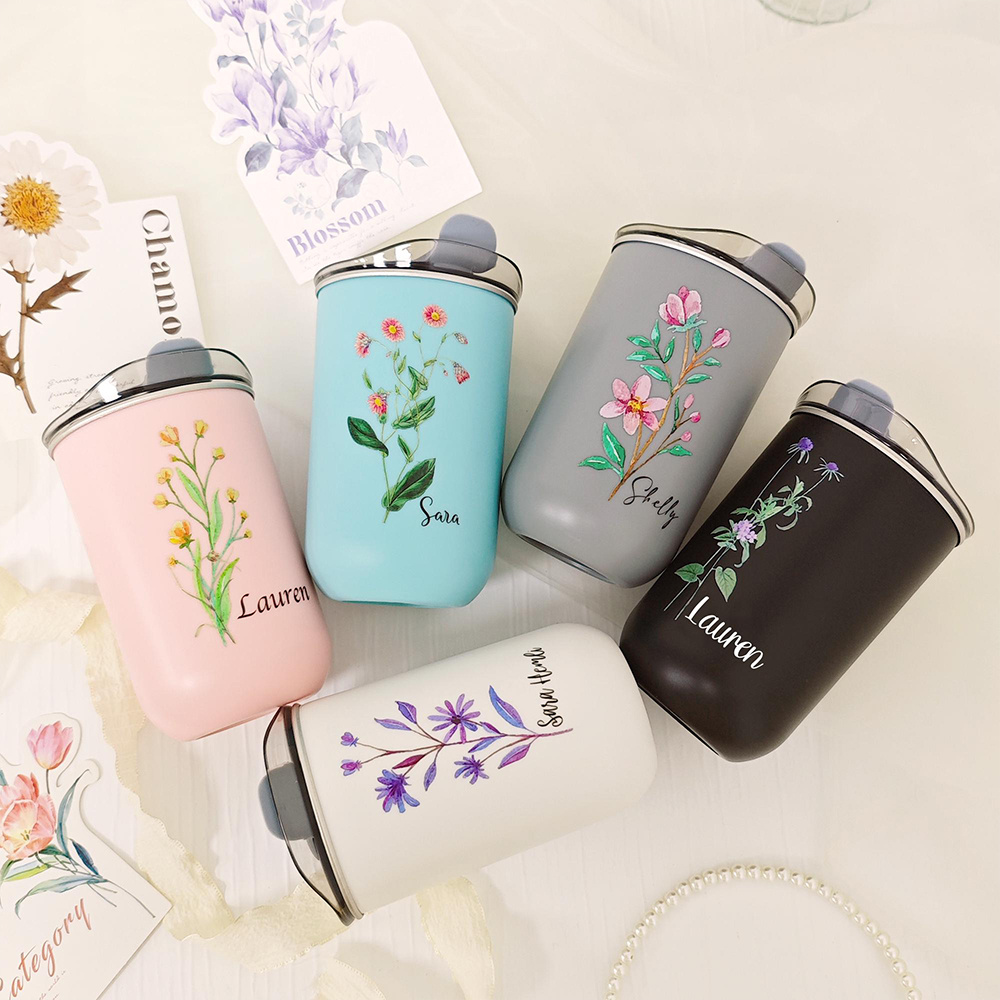 Custom Birth Flower Stainless  - Coffee Equipment With Name 评论和价格