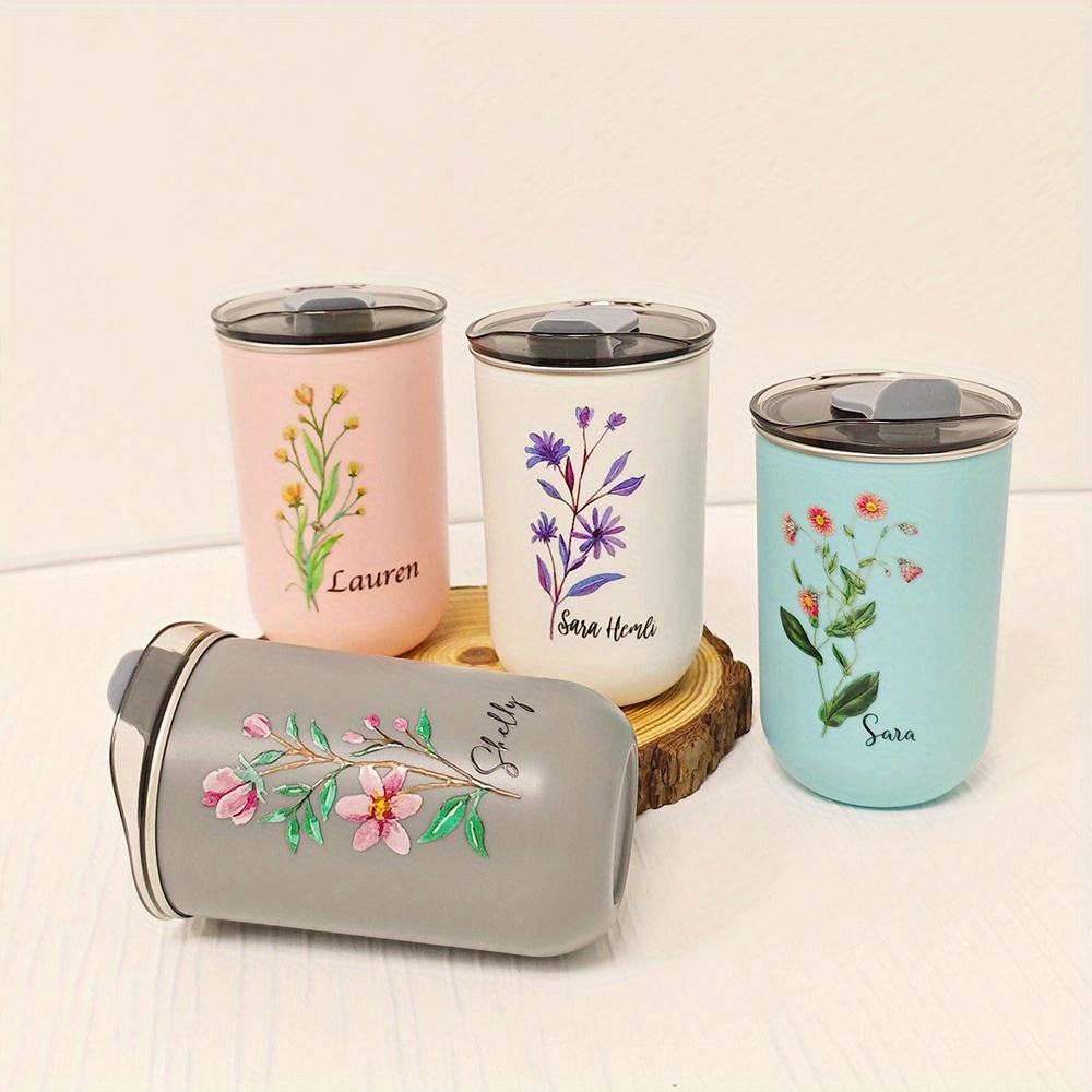 Custom Birth Flower Stainless  - Coffee Equipment With Name 评论和价格