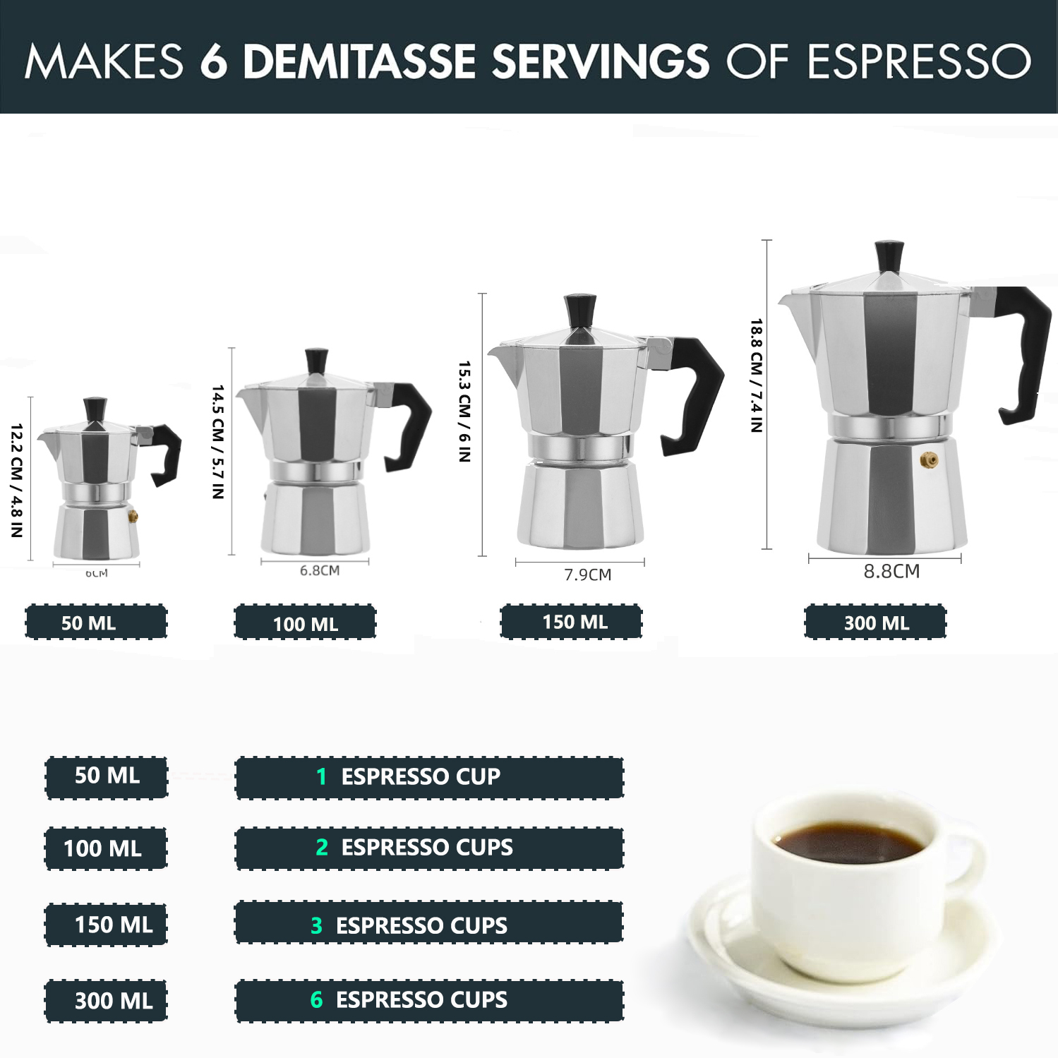 Classic Aluminum Moka Pot 50-3 - Coffee Equipment Brands 评论和价格