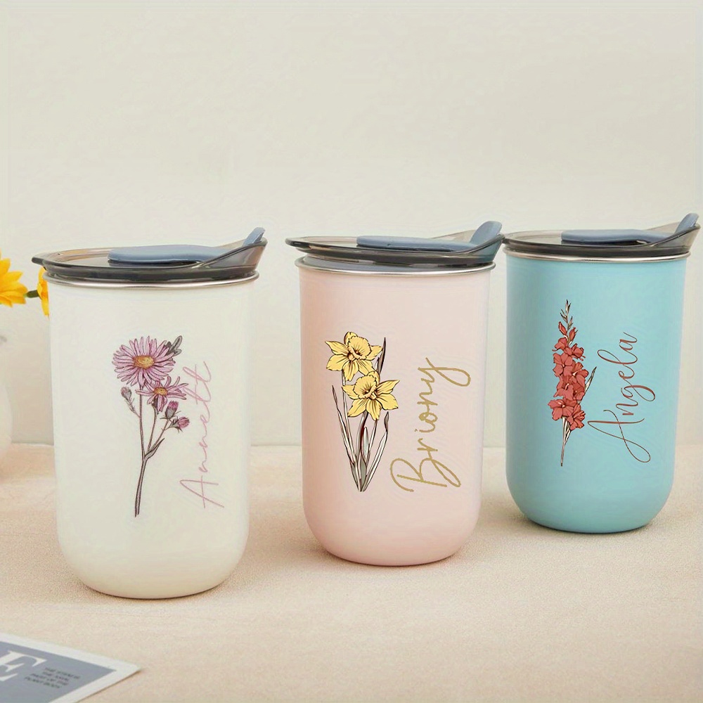 Custom Birth Flower Stainless  - Coffee Equipment With Name 评论和价格